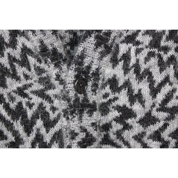 NWT Saint Laurent Geometric-jacquard Wool-blend Cardigan In Grey Size S - Picture 6 of 11